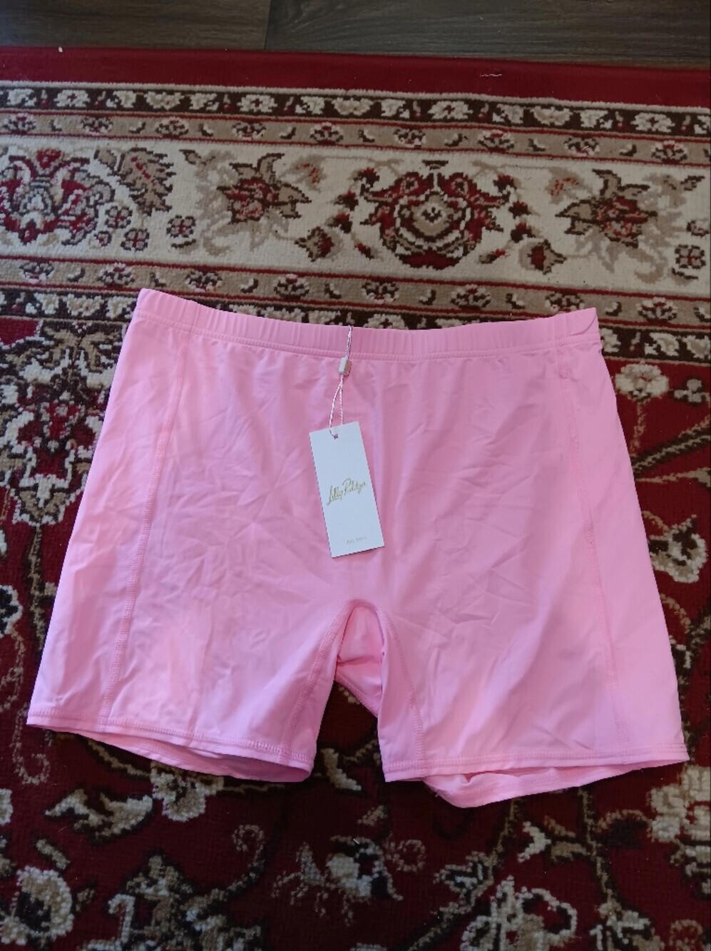 Lilly Pulitzer Meryl Pink Luxeletic Swim Shorts Sz M New